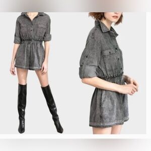 J.ING Charcoal Denim Long Sleeve Jumpsuit 🩶
